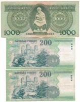 1983. november 10. 1000Ft "D" + 2001. 200Ft "FB" + 2002. 200Ft "FC" T:...
