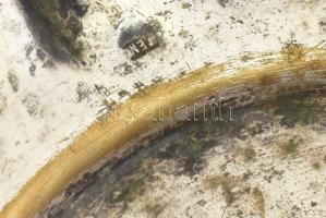 Ezüst (Ag) tálca hólyagos peremmel, Jelzett 304g 30x23 cm