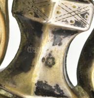 Ezüst (Ag) gyertyatartó felső rész. Kiszedhető madár figurás a teteje. Vésett, Dianás jelzéssel 402 ...