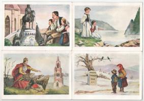 Irredenta képeslap sorozat (8 db): Fraknó, Dévény, Vágvölgy, Csorba-tó, Kolozsvár, Zimony, Vaskapu-s...