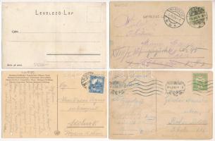 Budapest II. Hűvösvölgy és XII. Zugliget - 4 db régi képeslap (villamos, vendéglő, cukrászda és foga...