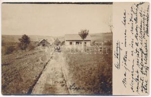 1909 Lippa, Lipova; tanya ökörszekérrel / farm with oxen cart. photo (EK)