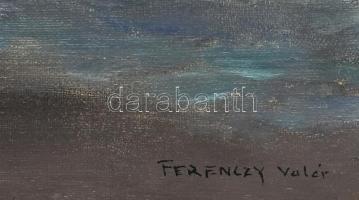Ferenczy Valér (1885-1954): Tengerparti naplemente. Olaj, vászon. Jelezve jobbra lent. Keretben. 46x...