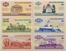 2012. 500 Balatoni Korona - 20.000 Balatoni Korona (6xklf) mind "MINTA" perforációval, &qu...