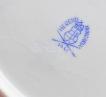 Herendi MF mintás süteményestál készlet, 6 db, kopással, 2 tálon repedéssel, jelzett, d: 19 cm