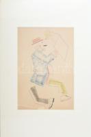 Vlagyimir Lebedev (1891-1967): Konstruktív szivarozó. Tus, akvarell, papír. Jelzés nélkül. Paszpartu...