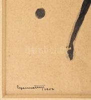 Gyarmathy Tihamér (1915-2005): Cím nélkül, 1957. Tus, papír. Jelezve balra lent: Gyarmathy 957. Háto...