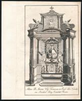 cca 1836 Dorneck, Joseph (működött Bécsben, az 1820-1830-as években): Szűz Mária ábrázolások Pozsony környéki templomokból, 2 db rézmetszet, papír, az egyik jelzett a metszeten, 18x11 cm körüli méretben