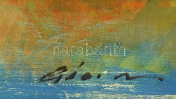 Gádor Emil (1911-1998): Őszi fák. Olaj, farost, jelzett, hátoldalán Képcsarnok Vállalat címkéjével. ...