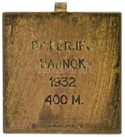 1932. "A Magyar Athletikai Szövetség" egyoldalas, jelzett Ag díjérem füllel, hátoldalán gr...