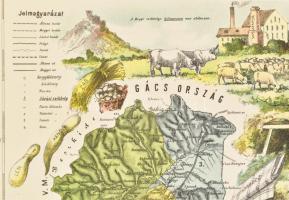 Hátsek Ignác (1827-1902): Árva vármegye közigazgatási térképe, rajta: Alsókubin, Námesztó és más tel...