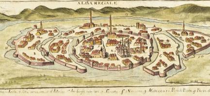1713 Alphonsus Lasor a Varea: Székesfehérvár / Stuhlweissenburg / Alba Regale Színezett rézmetszet. ...