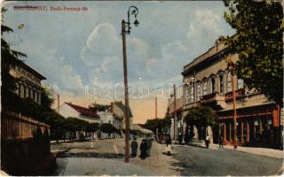 1917 Nagykároly, Carei; Deák Ferenc tér, Római katolikus nemzeti népiskola / square, school (EK)