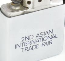 Zippo öngyújtó, "2nd Asian International Trade Fair" (1969), sorozatszám nélkül, m: 5,5 cm