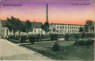 1917 Sepsiszentgyörgy, Sfantu Gheorghe; Székely szövőgyár. Benkő Mór kiadása / weaving factory (EK)