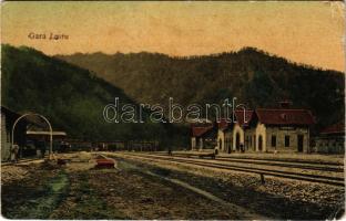 1918 Lotru (Valcea), gara / railway station (fl) + &quot;Holzarbeiter-Detachement des ö. u. Bevollmächtigten bei der MviR&quot;