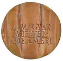 Kiss Nagy András (1930-1997) DN "A Magyar Műemlékvédelemért" kétoldalas, öntött bronz plak...