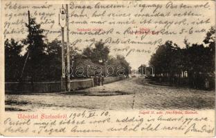 1904 Szolnok, Sétatér a tiszai híd felől. Szigeti H. udvari fényképész (EK)