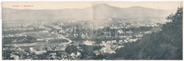 1915 Beszterce, Bistritz, Bistrita; 2-részes kinyitható panorámalap / 2-tiled folding panoramacard