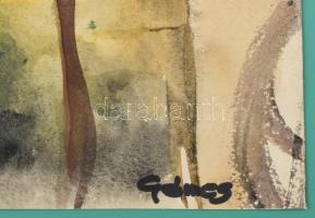 Gémes Éva (1925-): Utca. Akvarell, papír, jelzett, kartonra kasírozva. 22,5×27,5 cm