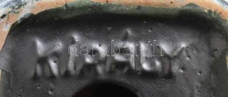 Király Károly: Retro hólyagos gyertyatartó, jelzéssel, hibátlan, m: 22 cm