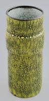Bán Károly: Zsugorított mázas kerámia váza, jelzéssel, hibátlan, m: 25,5 cm