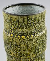 Bán Károly: Zsugorított mázas kerámia váza, jelzéssel, hibátlan, m: 25,5 cm