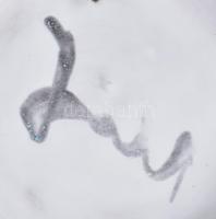 Bán Károly: Zsugorított mázas kerámia váza, jelzéssel, hibátlan, m: 25,5 cm