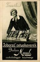 Toborzó ostyakeverék. Dreher Maul csokoládégyár reklámlapja / Hungarian chocolate wafer advertising card (EK)