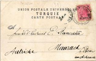 1898 (Vorläufer) Constantinople, Istanbul; Porte et Tour du Séraskérat / Beyazit tower and gate. R. ...