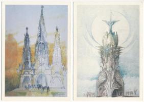 MAKOVECZ IMRE - 6 db MODERN képeslap