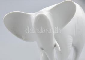 Royal Dux art deco elefánt, fehérmázas, jelzett, hibátlan, h: 23 cm, m: 16 cm