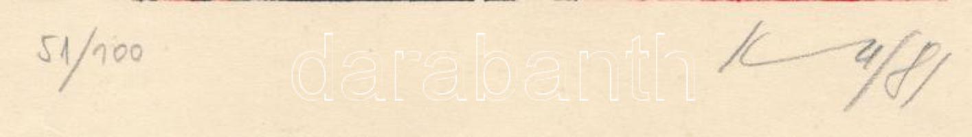 Kass János (1927-2010): Kékszakállú herceg vára. Szitanyomat, papír, jelzett, számozott (51/100). Há...