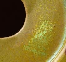 Zsolnay eozin mázas kút, jelzett, kopással, tetején mázsérüléssel, m: 14,5 cm