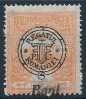 Nagyvárad 1919 Turul 3f elcsúszott felülnyomással / Mi 14 II. with shifted overprint. Signed: Bodor