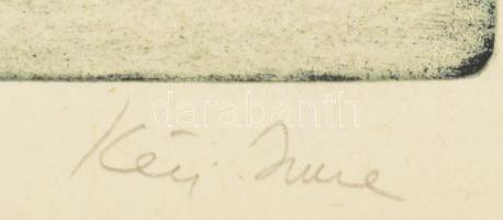 Kéri Imre (1945-): Dunántúli táj. Rézkarc, papír, jelzett, számozott (31/100), lapszéli szakadással,...