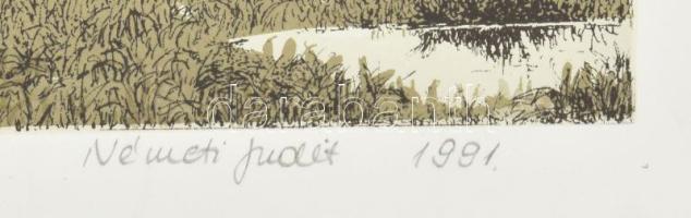 Németi Judit (1954-): Tanya, 1991. Szerigráfia, papír, jelzett, művészpéldány E.A XV/V számozással. ...