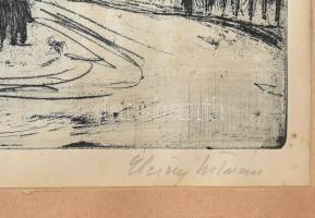 Élesdy István (1912-1987): Halászbástya. Rézkarc, papír, jelzett, paszpartuban, paszpartu foltos. 40...