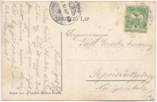 1908 Szatmárnémeti, Szatmár, Satu Mare; Hám János utca, kávéház, villamossínek. Cseplák Bálintné kia...