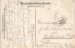 1914 Visegrad, Railway tunnel, locomotive, train (EK) + "K. und k. Bahnpost Sarajevo-Visegrad 1...