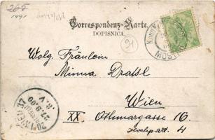 1900 Mostar, Türkische Ducans / Turkish bazaar shop + "K. und k. Milit. Post Mostar" (EK)