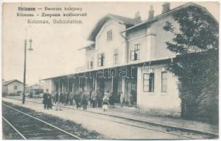 Kitsman, Kotzmann (Bukovina, Bukowina); Dworzec kolejowy / Bahnstation / railway station (EK)