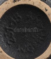 Retro német vulkánmázas váza, sorszámmal, hibátlan, m: 15 cm