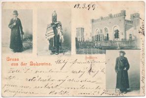 1899 (Vorläufer) Sadhora, Sadagóra, Sadigura; Gruss aus Bukowina / Jewish types from Bukovina, Judaica, synagouge (EK)