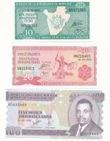 Burundi 2005. 10Fr + 20Fr + 100Fr T:UNC  Burundi 2005. 10 Francs + 20 Francs + 100 Francs C:UNC