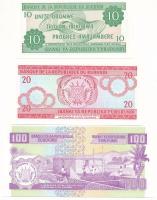 Burundi 2005. 10Fr + 20Fr + 100Fr T:UNC 
Burundi 2005. 10 Francs + 20 Francs + 100 Francs C:UNC