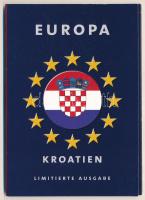 Horvátország 2001-2005. 1l-5K (9xklf) forgalmi összeállítás Európa dísztokban T:UNC Croatia 2001-2005. 1 Lipa - 5 Kuna (9xdiff) coin set in Europa decorative case C:UNC