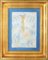 Tóth Menyhért (1904-1980): Pulyka. Olaj, karton. Jelezve jobbra lent. Üvegezett, dekoratív fakeretben. 42x30 cm. / oil on board, signed, framed