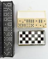 3 db dominó és sakk játék, eredeti dobozában, teljes