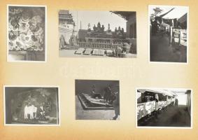 1967 Mongóliai utazás emlékalbuma, több mint 60 oldalon beragasztott fotókkal, kivágásokkal, bélyege...